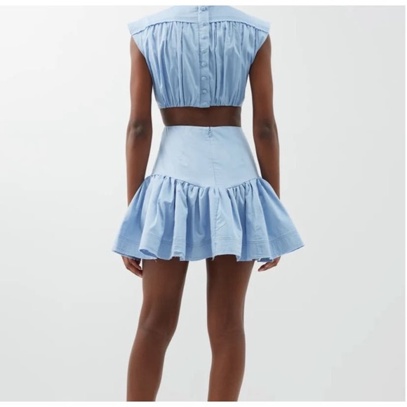 Aje Solstice Ring Embellishment Cut-out Cotton Mini Dress Size 6 - Picture 3 of 16